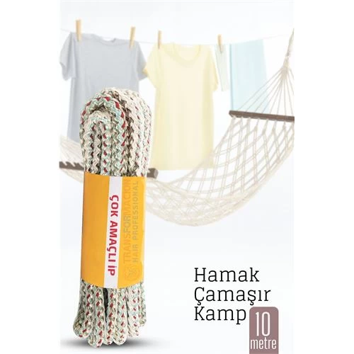 Hamak İpi - Çok Amaçlı Kalın İp - Çamaşır İpi 10 Metre 
