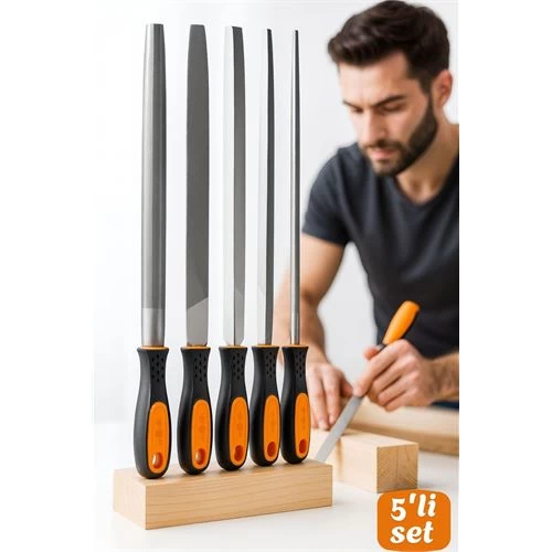 5’Li Profesyonel El Eğesi Ve Törpü Seti - Ahşap Törpüsü - Ağaç Törpüsü Endüstriyel Karbon Çelik 