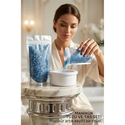 Profesyonel Manikür Seti: Ergonomik Manikür Tası Ve Zenginleştirilmiş Granül Bakım Tuzu 
