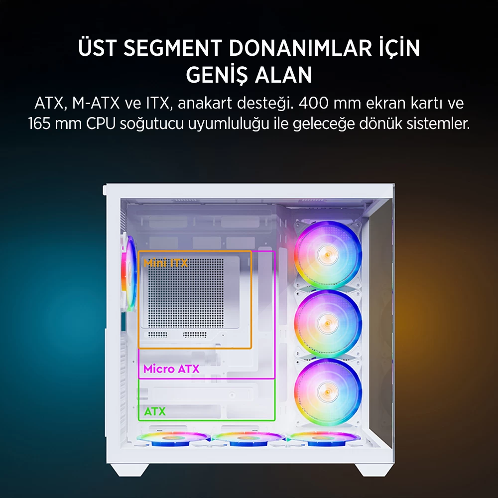 James Donkey Stark S801 7X Argb 650W Gamıng Case Whıte