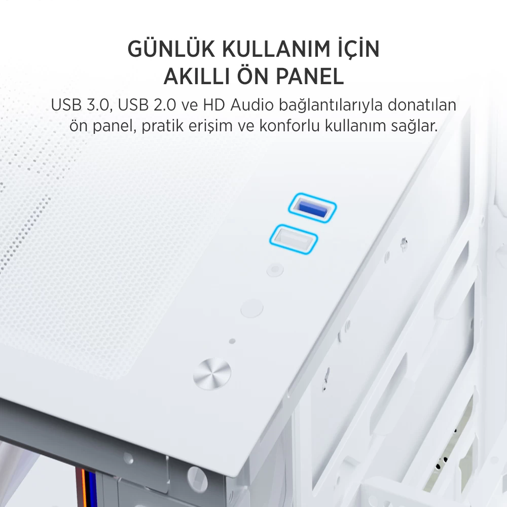 James Donkey Stark S801 7X Argb 650W Gamıng Case Whıte