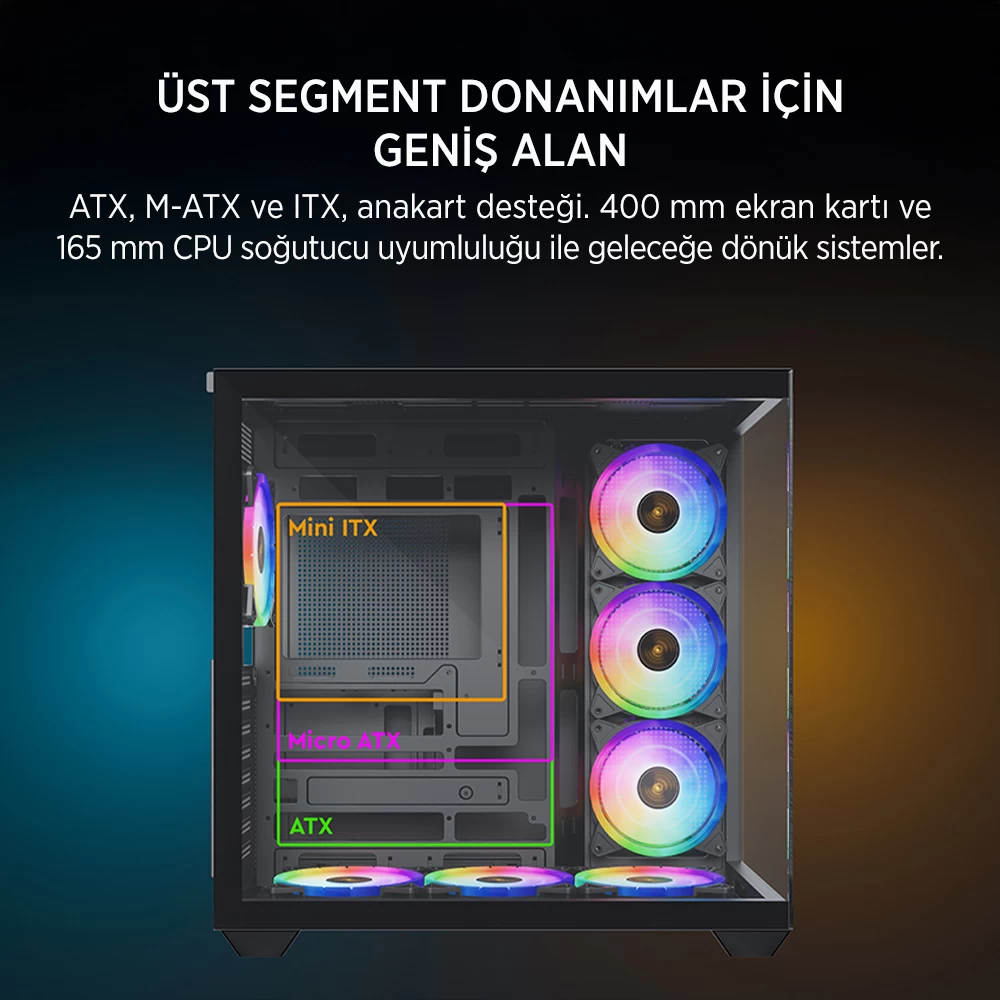 James Donkey Stark S801 7X Argb 650W Gamıng Case Black