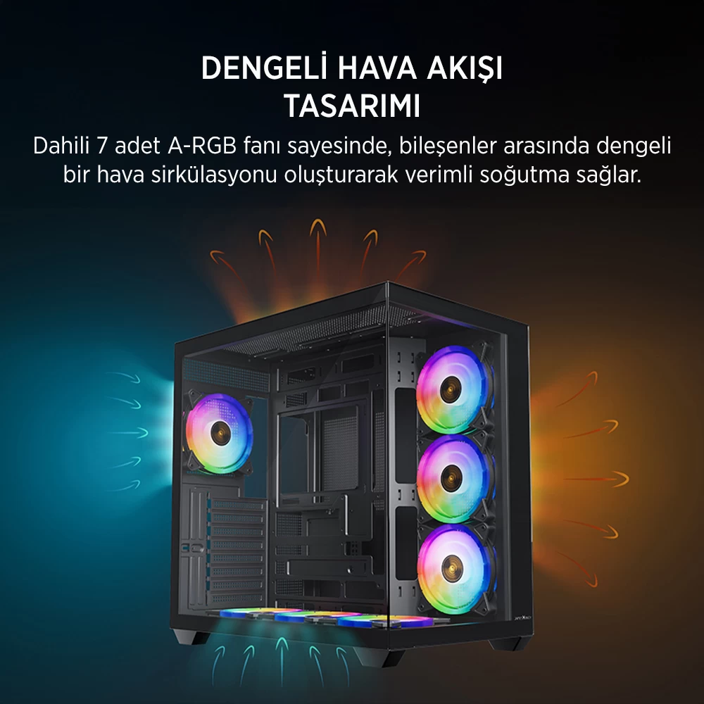 James Donkey Stark S801 7X Argb 650W Gamıng Case Black