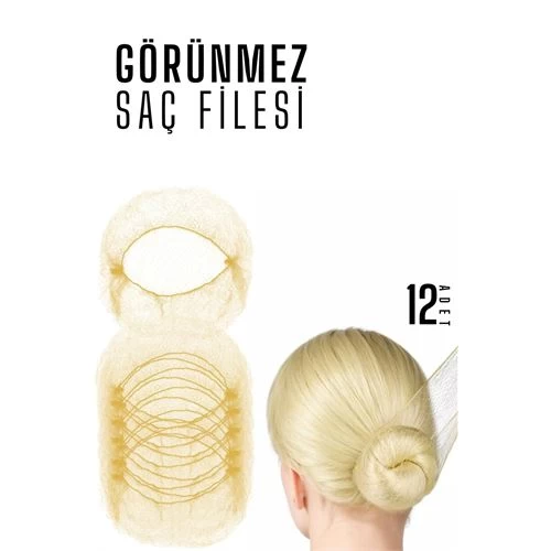 Modacar Sari Saç Filesi Görünmez 12 Adet
