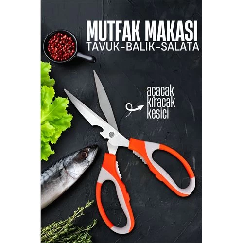 Modacar Mutfak Makası - Tavuk Kesme Makası Balık Temizleme Makası Salata Hazırlama Makası