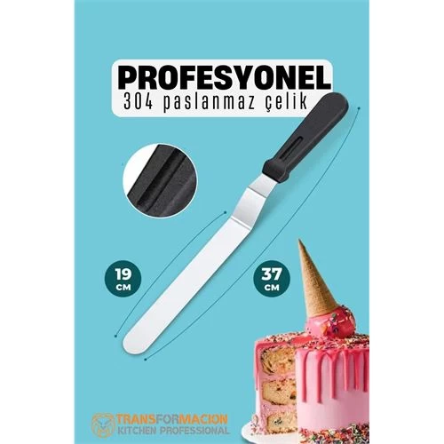 Modacar Pasta Spatulası Profesyonel 304 Paslanmaz Çelik 37 Cm