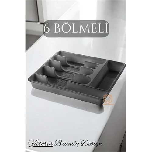 Modacar Çekmece İçi Kaşıklık Kepçelik 6 Gözlü Grİ