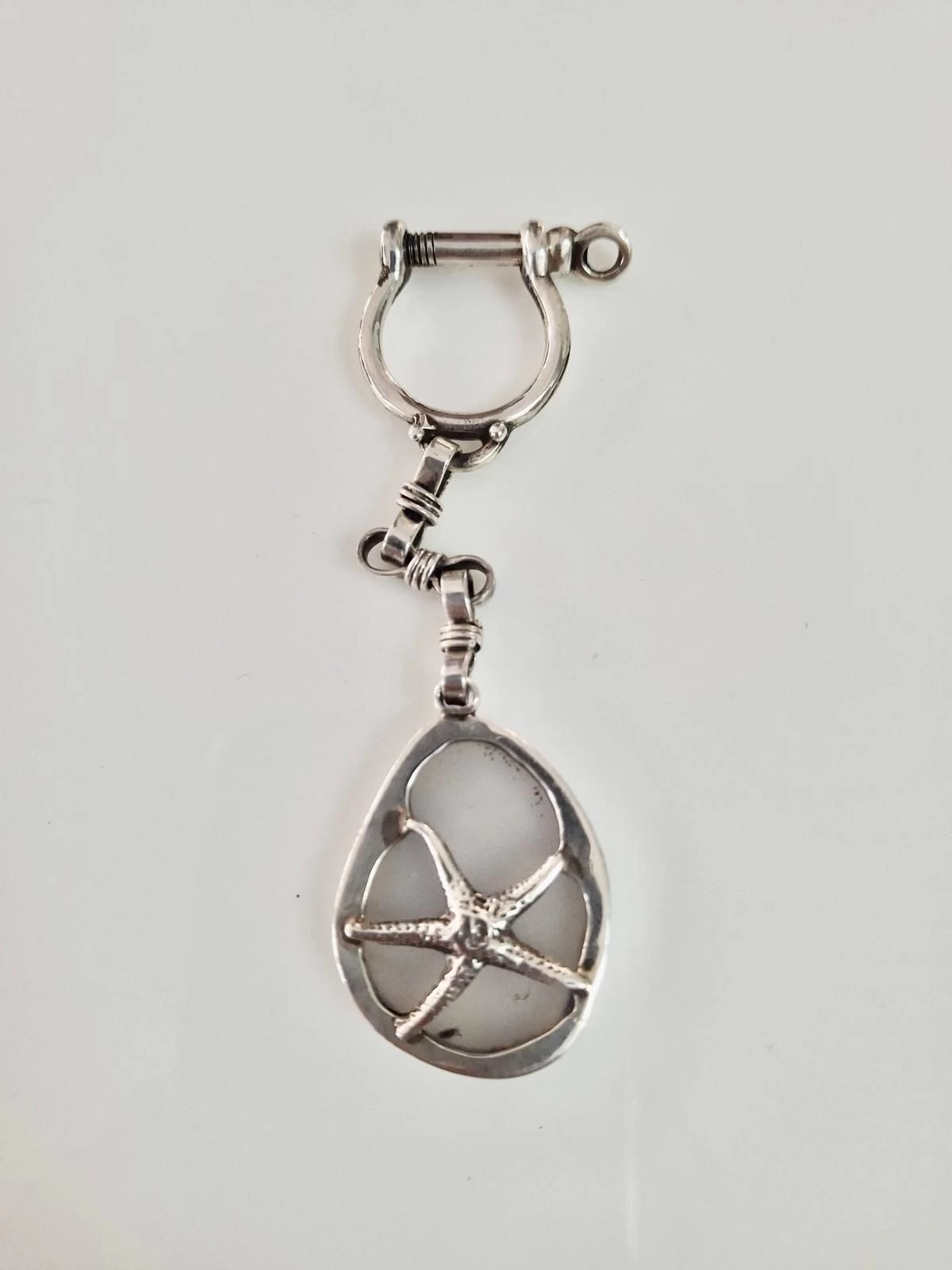 Deniz Yıldızı Doğal Taş Anahtarlık (kalsedon)