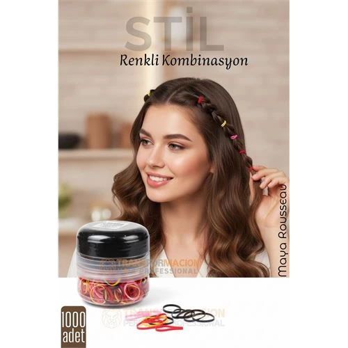 Silikon Saç Tokası Saç Lastiği Mini Elastik Toka 1000 Adet 2 Renk 