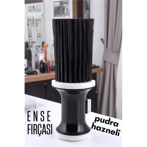 Modacar Pudra Hazneli Ense Fırçası Saç Temizleme Fırçası - Berber Temizlik Fırçası- Kuaför Berber Malzemesi