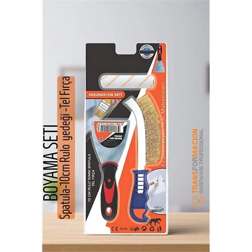 Modacar Boyama Seti - Spatula-10cm Rulo  Yedeği -tel Fırça