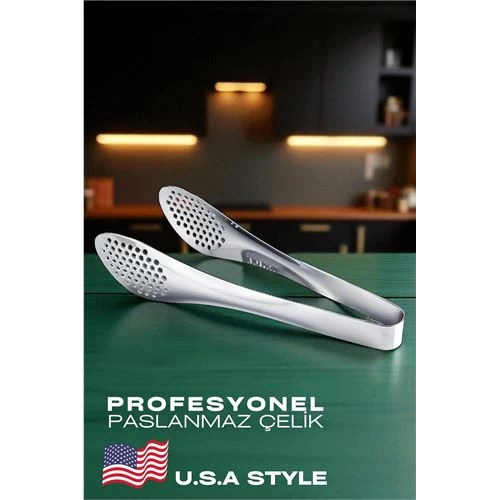 Modacar Amerikan Tip Mutfak Maşası 304 Paslanmaz Çelik Makarna Pasta Salata Çok Amaçlı Maşa