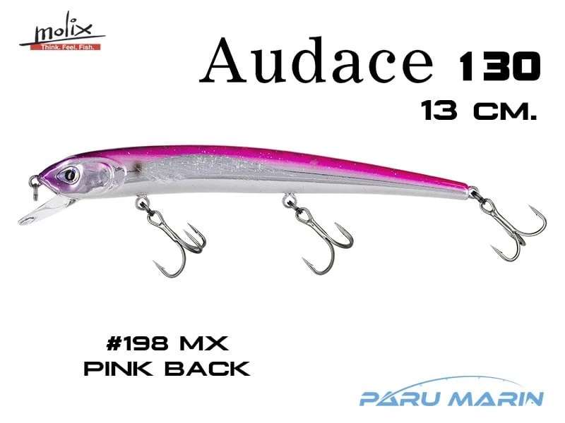 Molix Audace 130 - 13 Cm. Sahte Balık, #198 Mx Pink Back