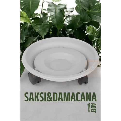 Modacar Tekerlekli Saksı Altığı 37 Cm Beyaz