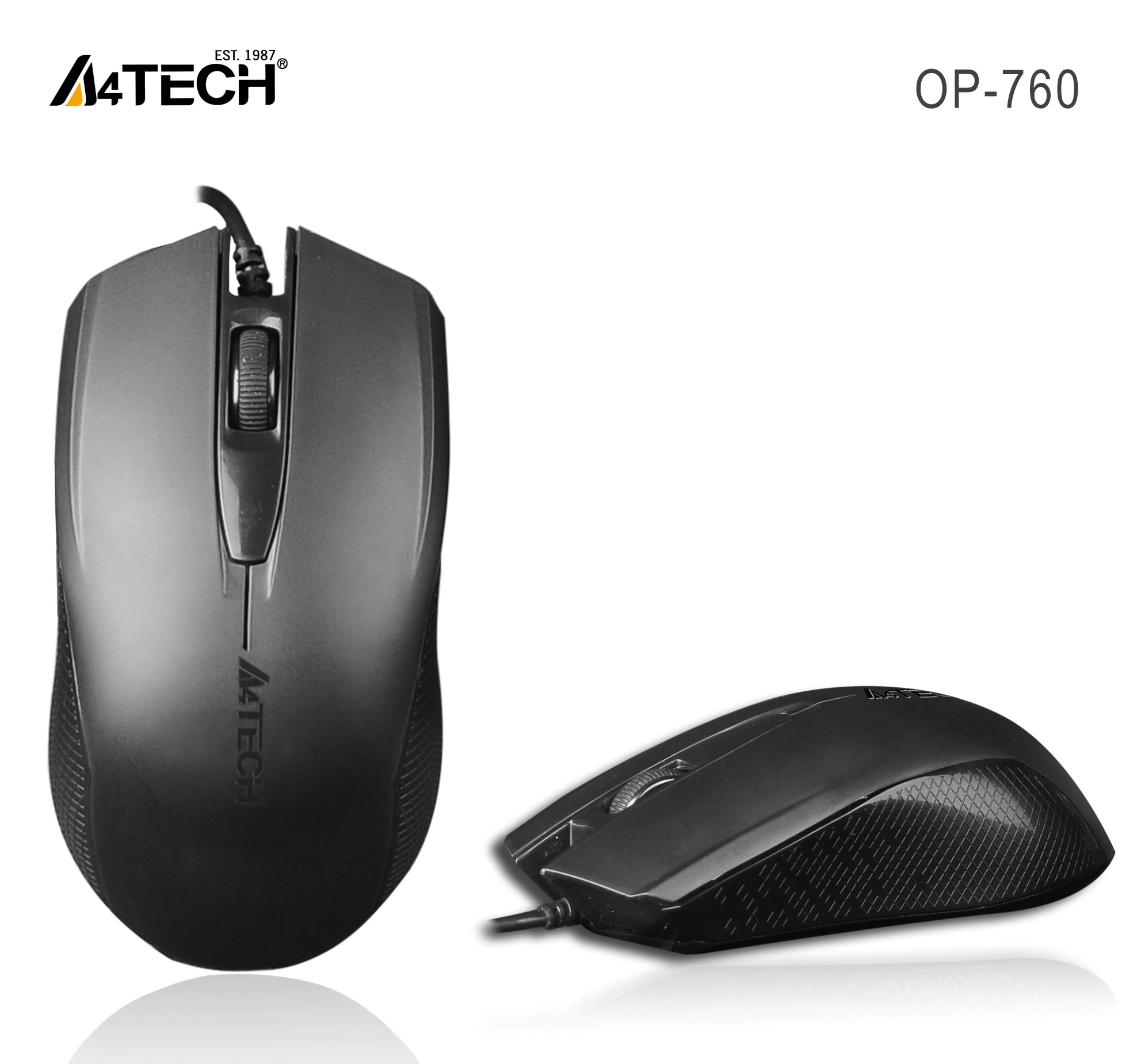 A4 Tech Op-760 Usb Sİyah V-track 1000 Dpi Mouse