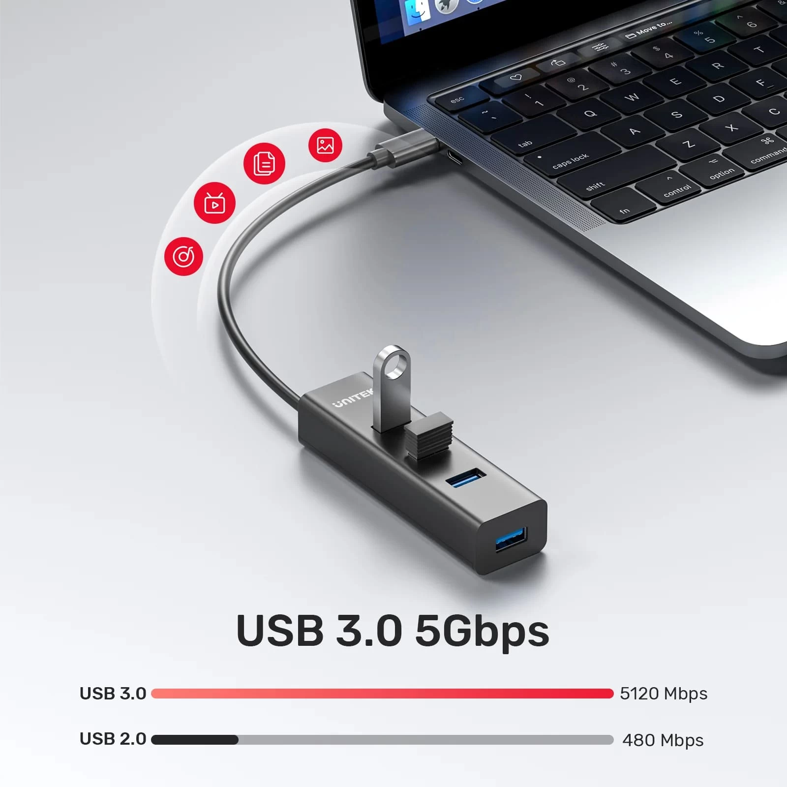 Unitek Type-c To 4 Port Usb 3.0 + Type-c (y-3089z01)