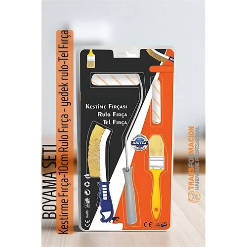 Modacar Boyama Seti - Kestirme Fırça -10cm Rulo Fırça - Yedek Rulo- Tel Fırça