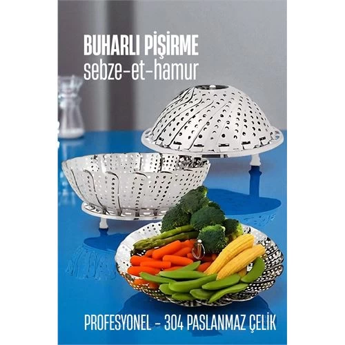 Modacar Sebze Pişirme Sepeti - Buharda Pişirme Haşlama Aparatı Paslanmaz Çelik