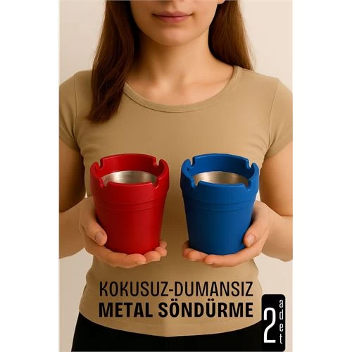 Kokusuz Dumansız Küllük - 2 Li Küllük Seti Kafe Küllüğü Restoran Küllüğü Masaüstü Küllük