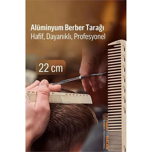 Modacar 22 Cm Alüminyum Saç Kesim Tarağı – Berber Tarağı -hafif, Dayanıklı, Profesyonel