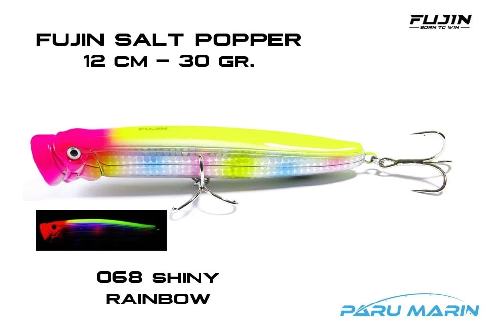 Fujin Salt Popper Sp120sw Sahte Balık, 068 Shiny Rainbow