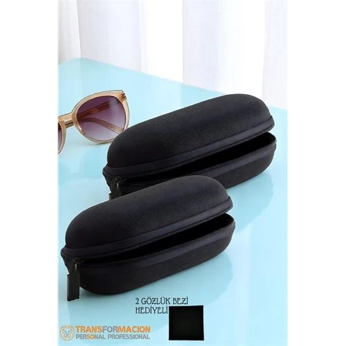 Modacar Kumaş Kaplı Gözlük Kabı  Gözlük Koruma Kılıfı 2 Li Set