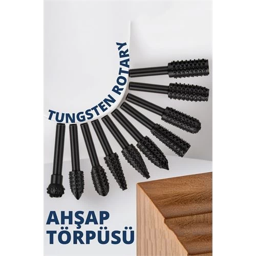 Modacar Tungsten Ahşap Oyma Şekillendirme 10 Lu Törpü Seti