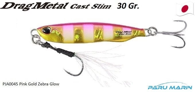 Duo Drag Metal Cast Slim Jig 30gr. Pja0045 / Pink Gold Zebra Glow
