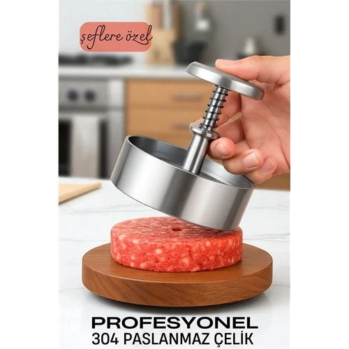 Modacar Hamburger Presi - Profesyonel Hamburger Kalıbı 304 Paslanmaz Çelik