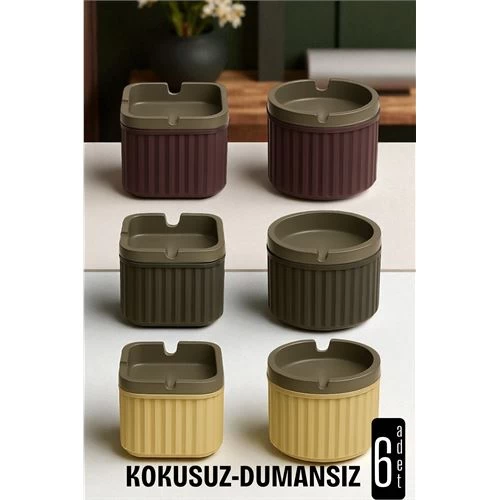 Kokusuz Dumansız Küllük - 6 Li Küllük Seti Kafe Küllüğü Restoran Küllüğü Masaüstü Küllük