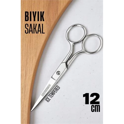 Modacar Ice Tempered 702 Bıyık Makası - Bıyık Sakal Düzeltme Makası Kuaför Makası 12 Cm