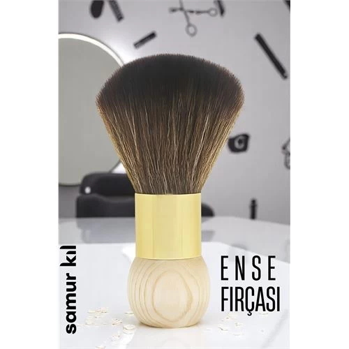 Modacar Samur Berber Ense Fırçası Saç Temizleme Fırçası - Berber Temizlik Fırçası- Kuaför Berber Malzemesi