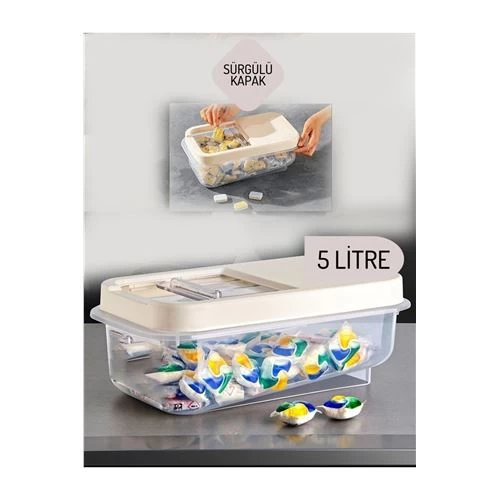 Modacar Reagan Tablet Ve Deterjan Saklama Kutusu 5 Lt Krem