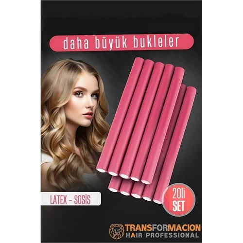 Modacar Sosis Latex Bigudi - Isısız Saç Bigudisi 17 Mm 20 Adet