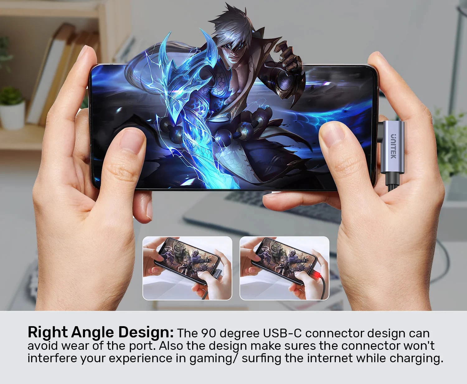 Unitek Type-c Hizli Şarj Kablosu 90 Derece 3 Metre 100w (c14123bk-3m)