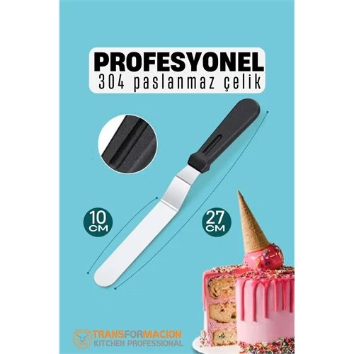 Modacar Pasta Spatulası Profesyonel 304 Paslanmaz Çelik 27 Cm