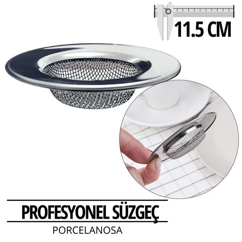 Profesyonel 11,50 Cm Çap Lavabo Süzgeci 
