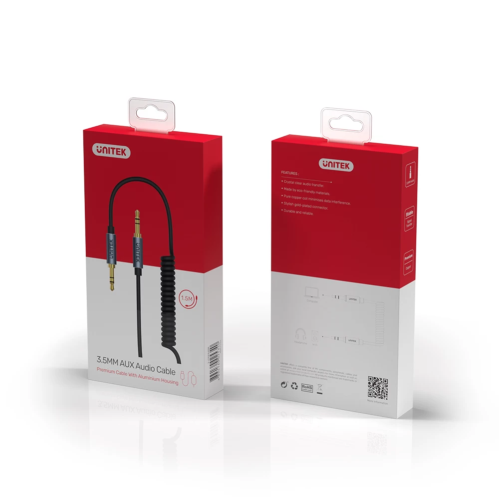 Unitek 3.5mm Aux Ses Kablosu 1mt Altin Kaplama (y-c926abk)