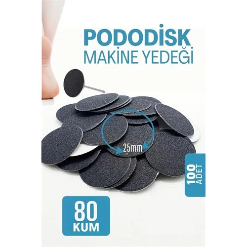 Modacar 25 Mm Pododisk - Nasır Sökücü Pedikür Makinesi Yedek Pedler 100 Adet