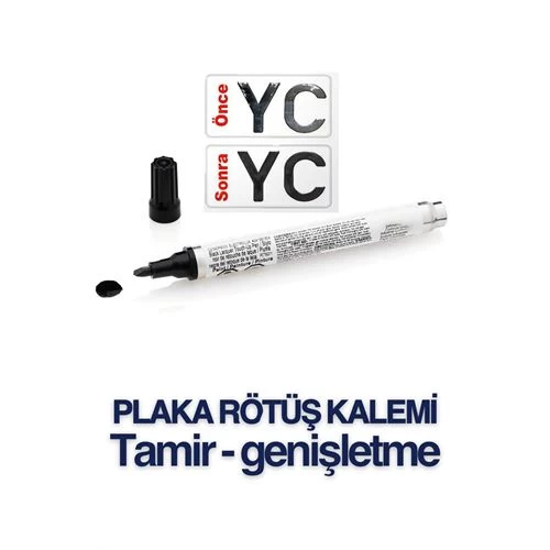 Modacar Plaka Yazma Rötüş Kalemi Plaka Kalemi Sİyah