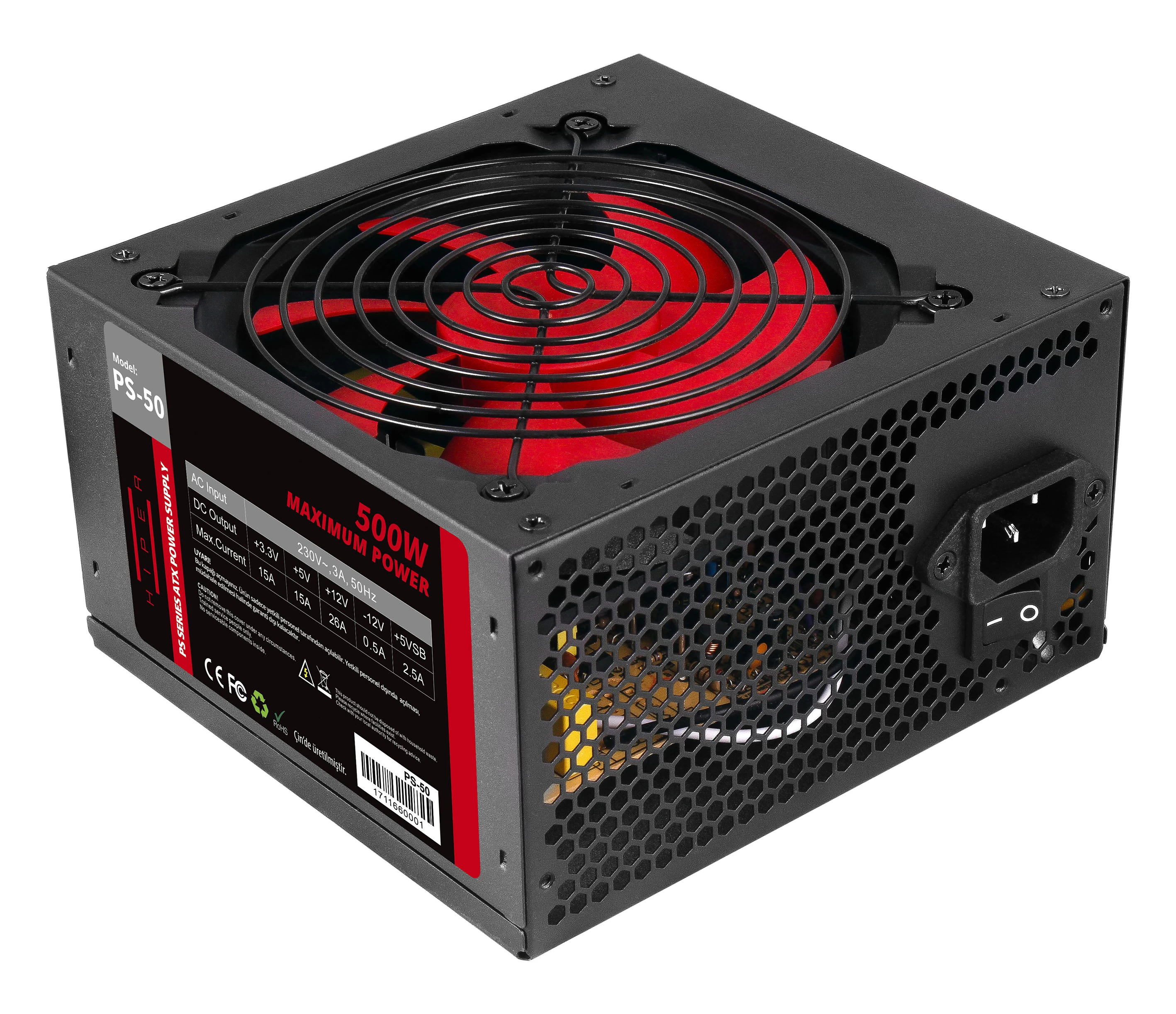 Hiper Ps-50 500w 12 Cm Fan Power Supply