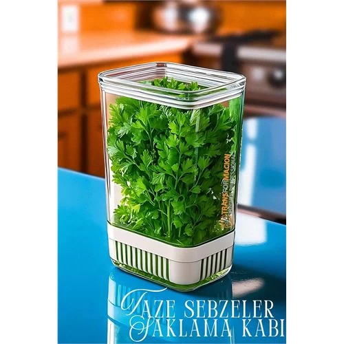 Modacar Yeşillik Saklama Kabı - Taze Yeşillik İçin - Soğan Maydanoz Vb Yeşillik Saklama