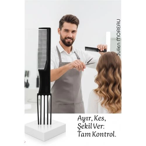 Bayan Kuaförü Saç Kesim Tarağı - Profesyonel Kuaför Saç Kesim Tarağı | Krepe, Ayırma Ve Şekillendirme Tarağı 