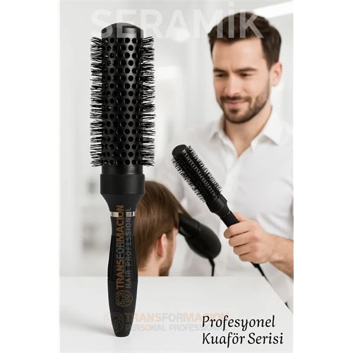 Profesyonel Kuaför 50 Mm Ceramic Ionic Nano Fön Fırçası – 32 Cm Uzunluk, Profesyonel Kuaför Serisi 