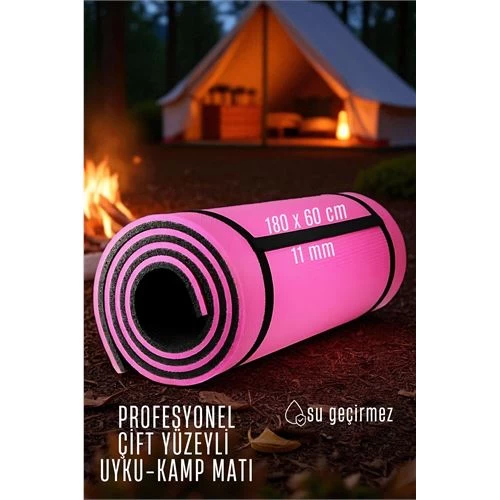 Modacar Uyku Matı - Kamp Matı - Piknik Çadır Matı 11 Mm Çift Taraflı Pembe