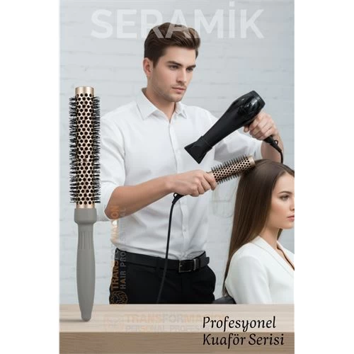 Profesyonel Kuaför 40 Mm Ceramic Ionic Nano Fön Fırçası – 32 Cm Uzunluk, Profesyonel Kuaför Serisi 