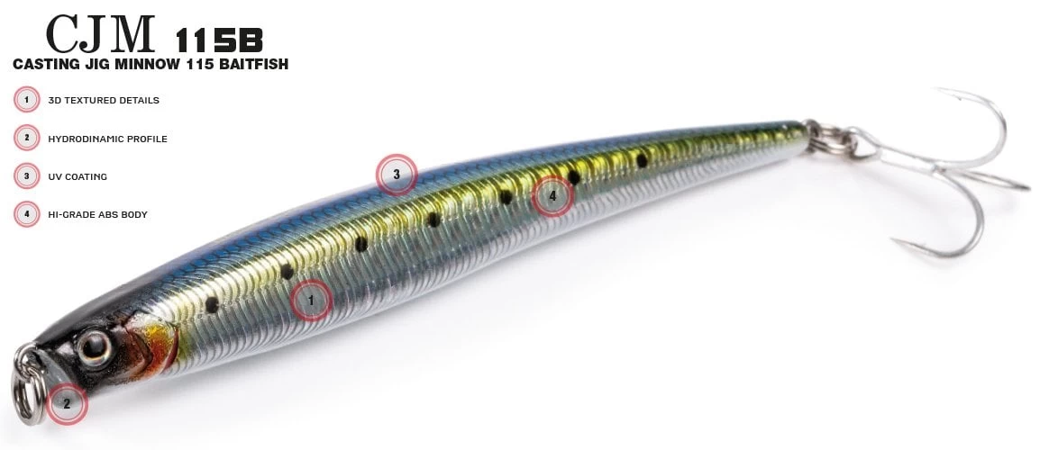 Molix Casting Jig Minnow 115  - 11.5 Cm. Sahte Balık, #249 Spring Sarda