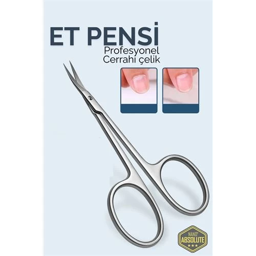 Modacar Tırnak Et Temizleme Makası - EĞİk UÇlu Kütikül Makası- Et Pensi Profesyonel Cerrahi Çelik