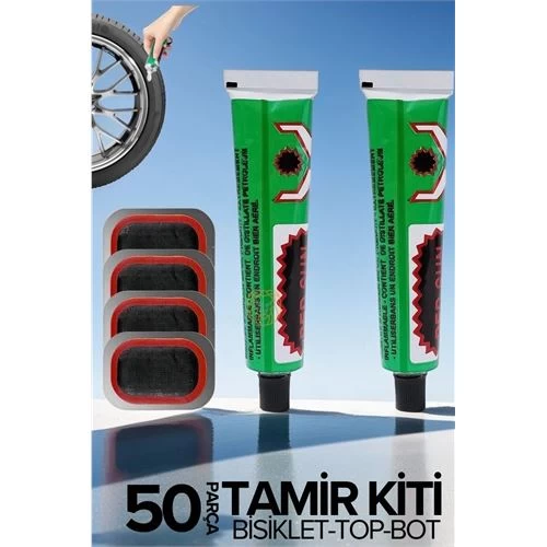 Modacar Lastik Yaması 50 Li Set Bisiklet Top Bot