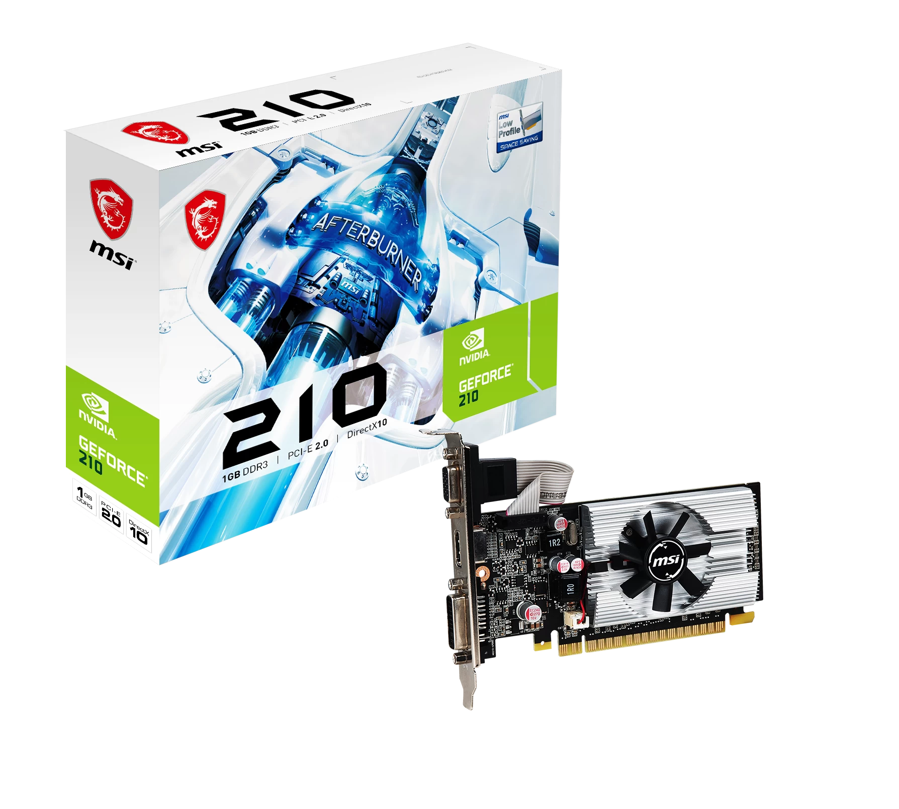 Msi N210-1gd3/lp 64bit 1gb Ddr3 Vga Dvi Hdmi 64b